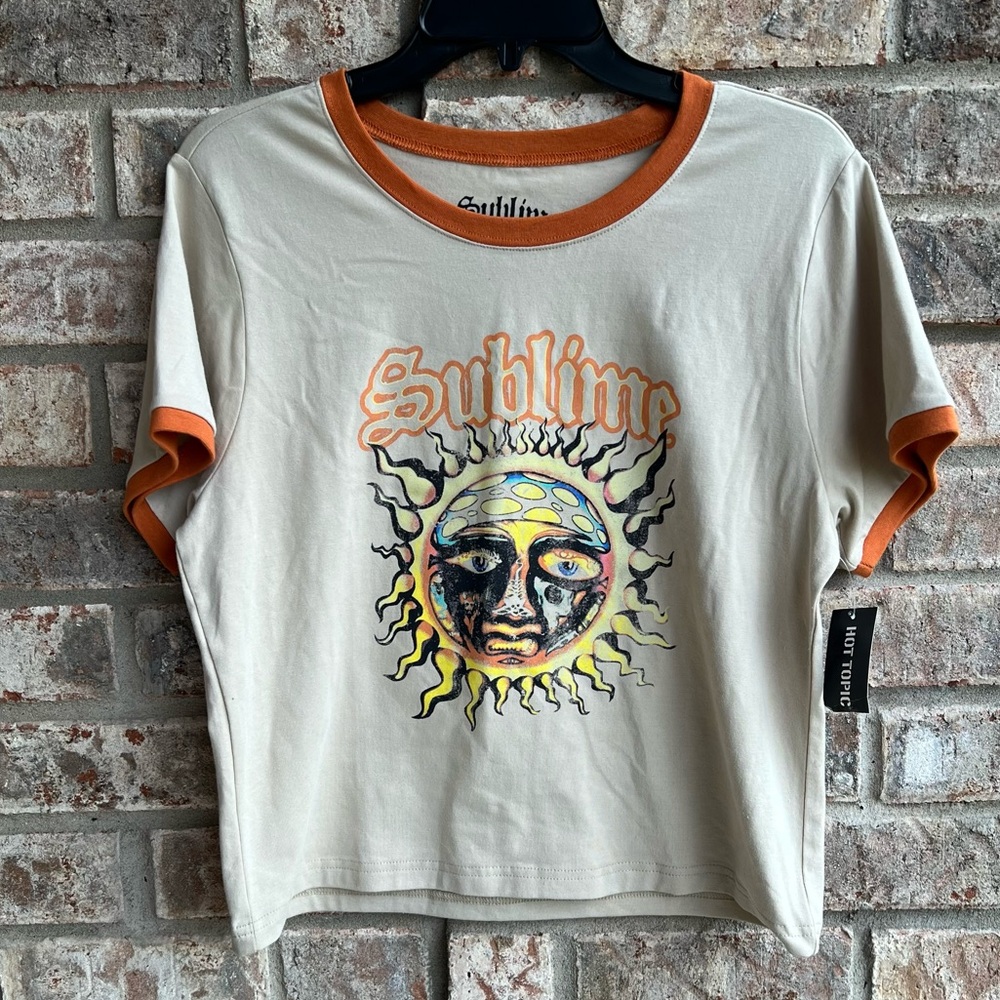 🍒💣 Sublime band crop top fitted t-shirt